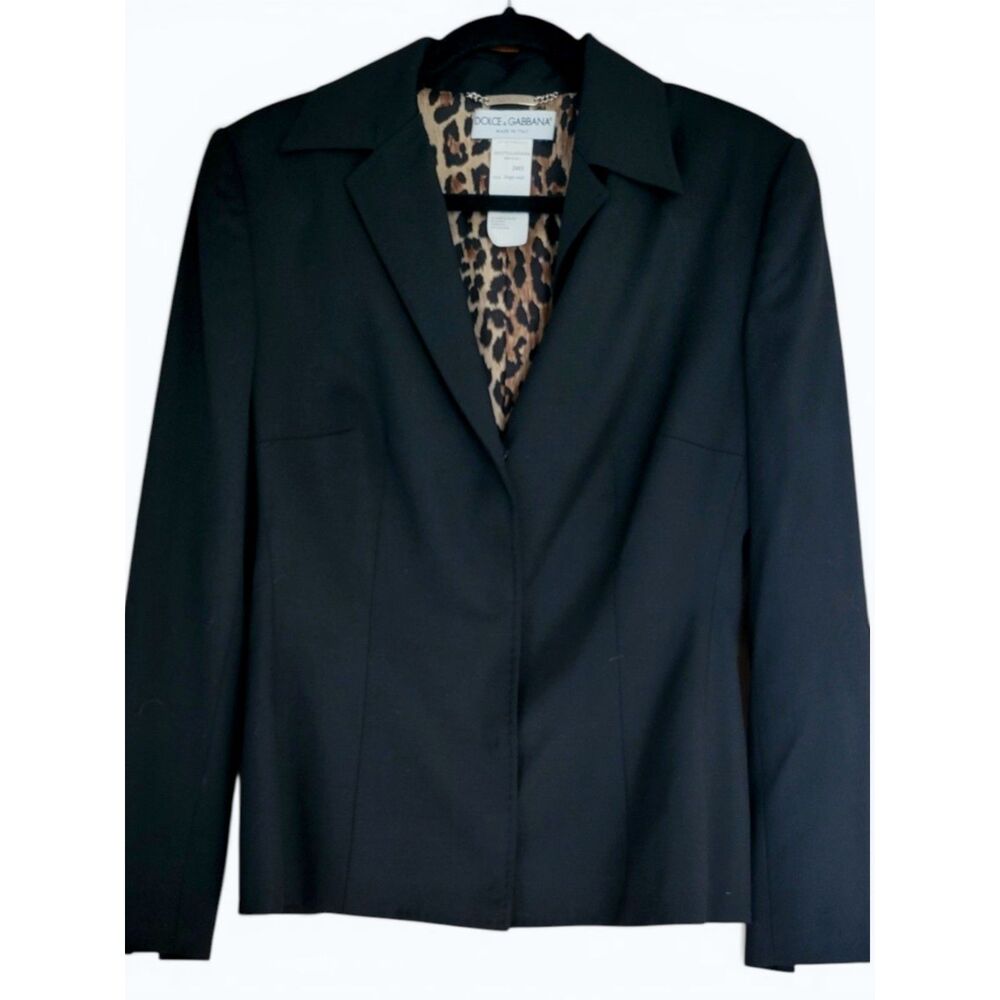 Dolce & Gabbana Vintage Virgin Wool Blazer Black Academic Mob Office Designer